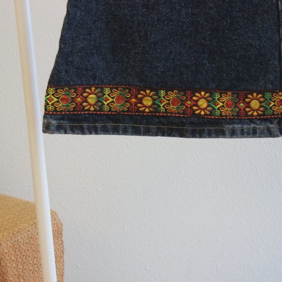 90s Y2K Embroidered Trim Flare Jeans | Sz 11 | - Picture 5 of 6